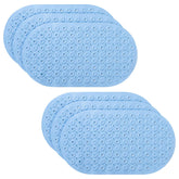 Kuber Industries Bath Mat | PVC Bathroom Mat | Shower Bath Mat | Floor Tub Mat | Bathroom Oval Mud Mat | Anti-Skid Shower Bathroom Mat | Q-02B |Pack of 6| Light Blue